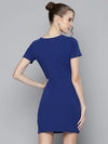 Women Royal Blue Ruched Bodycon Dress