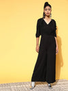 Women Solid Black Jumpsuits & Sets