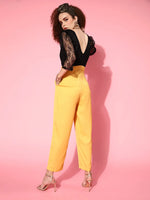 Women Solid Mustard Jumpsuits & Sets