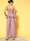 Women Solid Lavender Jumpsuits & Sets