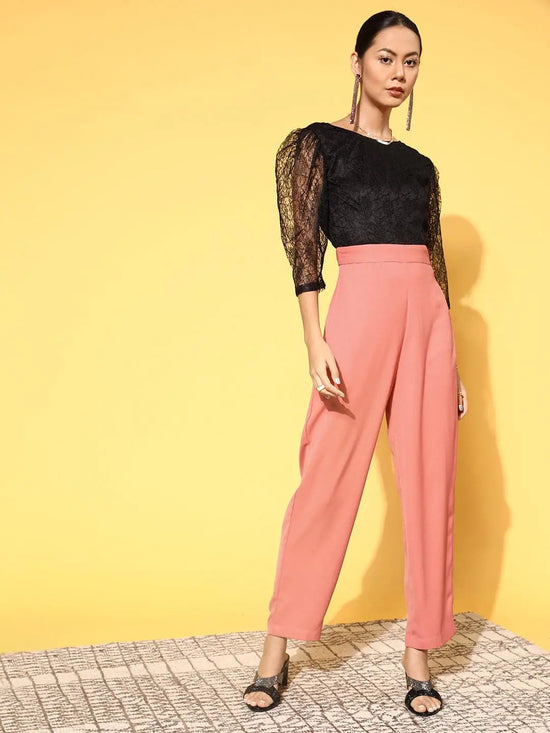 Women Solid Pink Jumpsuits & Sets