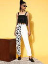 Women White Animal Print Jeans