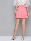 Women Pink Pleated Mini Skirt