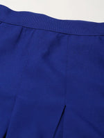 Women Royal Blue Pleated Mini Skirt