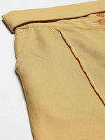 Women Yellow Belted Tapered Pants