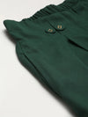 Women Emerald Green Front Pleat Pants