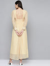 Women Beige V-Neck Maxi Dress