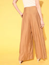 Women Brown High Waist Wide Leg Pants