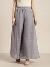 Women Grey Lotus Flared Palazzo Pants