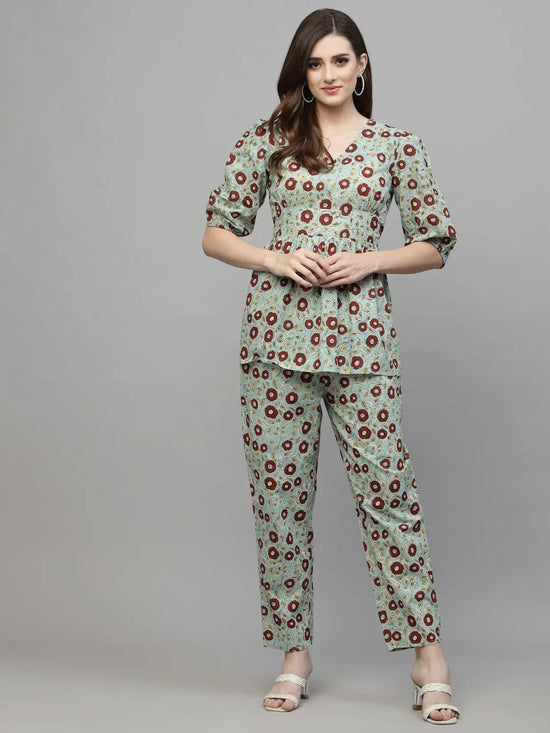 Women's Floral Printed Cotton Co-Ords set