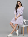 Women's Woven Design Cotton Blend Flared dress-DRSCLOVER-S