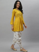 Women's Embellished Rayon A-Line kurta with Dhoti Pant