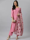 Women's Solid Rayon Straight Kurta Pant Dupatta Set-Kpdmoremulberrypink-S