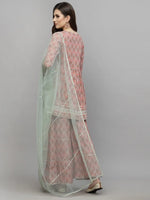 Women's Floral Printed Rayon Kurta Sharara Dupatta Set