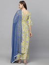 Women's Floral Printed Kurta Palazzo Dupatta Set