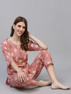 Women's Ikat Deep Print Rayon Night Suit Set