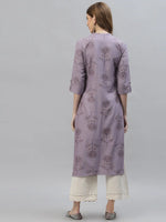 Women's Floral Printed Rayon Straight Kurta-DOLLYIRIS-S