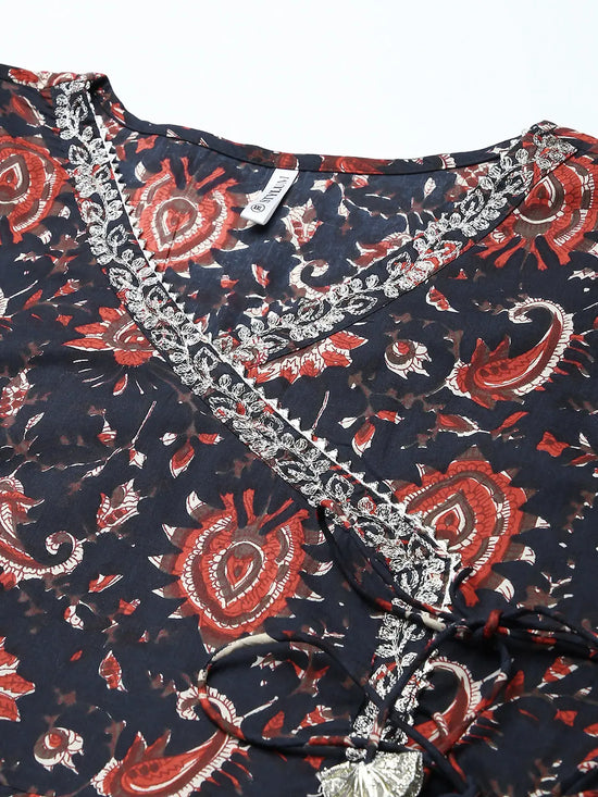 Kalamkari Printed Cotton Anarkali Kurta