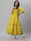 Women's Printed Rayon Tiered Kurta