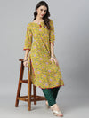 Women's Kalamkari Printed Cotton Straight Kurta