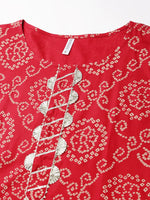 Women's Bandhej Printed Rayon Straight Kurta