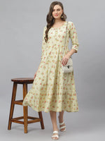 Women's Floral Printed Rayon Tiered kurta