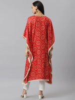 Women's Bandhni Print Rayon Kaftan Kurta