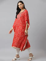 Women's Bandhni Print Rayon Kaftan Kurta