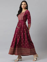 Women's Printed Rayon Flared Kurta