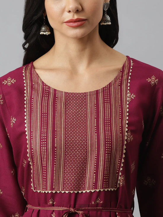 Women's Printed Rayon Flared Kurta