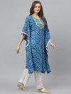 Women's Bandhani Print Rayon Kaftan Kurta