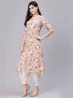 Women's Floral Printed A-Line Kurta-JIOBEIGE-S