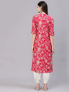 Women's Floral Print Rayon A-Line Kurta-FIONARUBY-S