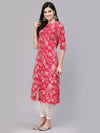 Women's Floral Print Rayon A-Line Kurta-FIONARUBY-S