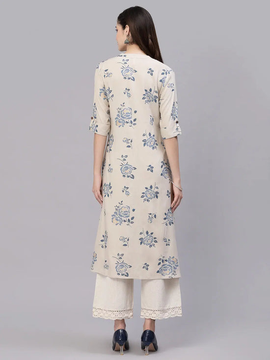 Women's Floral Printed A-Line Kurta-JIOGREY-S