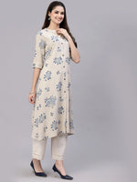 Women's Floral Printed A-Line Kurta-JIOGREY-S