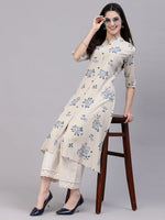 Women's Floral Printed A-Line Kurta-JIOGREY-S