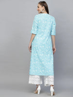 Women's Printed Rayon A-Line Kurta-SKYTINZI-S