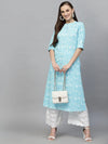 Women's Printed Rayon A-Line Kurta-SKYTINZI-S