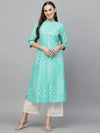 Women's Printed Rayon A-Line Kurta-CELIOTURQ-S