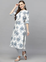 Women's Printed Rayon A-Line Kurta-SOFIA-S