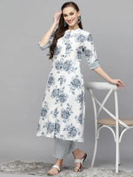 Women's Printed Rayon A-Line Kurta-SOFIA-S