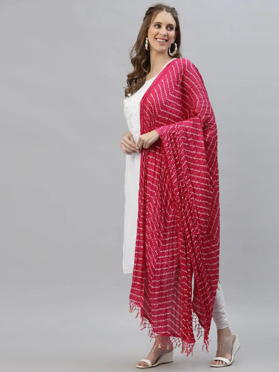 Women's Bandhani Gear Print Silk Blend Dupatta