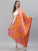 Women's Daily Wear Bandhani Print Silk Blend Dupatta