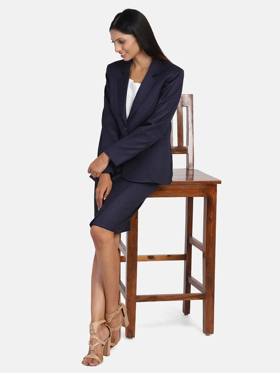 PowerSutra Poly Cotton Blazer - Blue