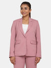 PowerSutra Single Button Stretch Blazer for Women- Pink