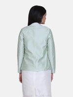 Women Solid Standard Green Full Sleeve Jacket