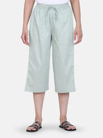 PowerSutra Dot Pattern Cotton Silk Culottes - Sage Green