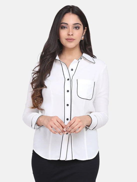 PowerSutra Poly Moss Collared Shirt - White