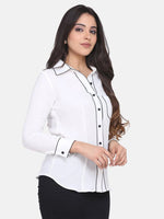 PowerSutra Poly Moss Collared Shirt - White